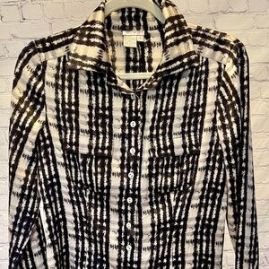 Worth Black and Beige Checkered Button Down Shirt